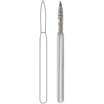 Midwest Once Sterile Single-Patient Diamonds, Flame, 862-010 FG, Medium, 1862010M, 25/Pkg