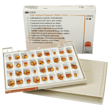 3M Gold Anodized Temporary Molar Crowns, Complete Kit, 942301, 84/Set