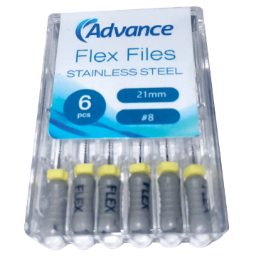 Advance Stainless Steel Flex Files, 21mm, #15-40, KF2115-40A, 6/Pack
