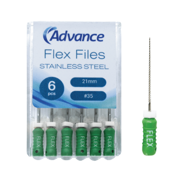Advance Stainless Steel Flex Files, 21mm, #35, KF2135A, 6/Pack