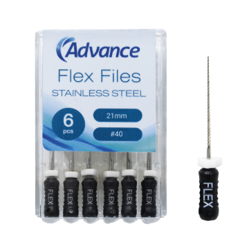 Advance Stainless Steel Flex Files, 21mm, #40, KF2140A, 6/Pack