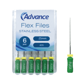 Advance Stainless Steel Flex Files, 25mm, #35, KF2535A, 6/Pack