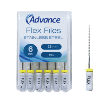 Advance Stainless Steel Flex Files, 25mm, #45, KF2545A, 6/Pack