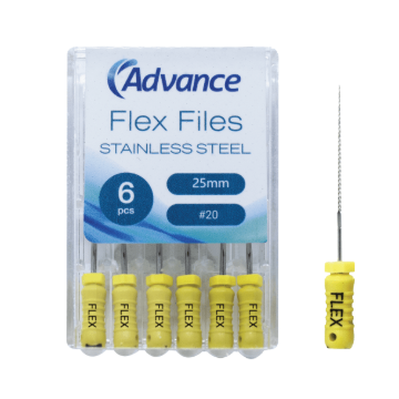 Advance Stainless Steel Flex Files, 25mm, #20, KF2520A, 6/Pack
