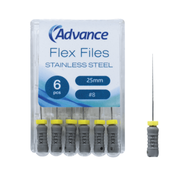 Advance Stainless Steel Flex Files, 25mm, #8, KF2508A, 6/Pack