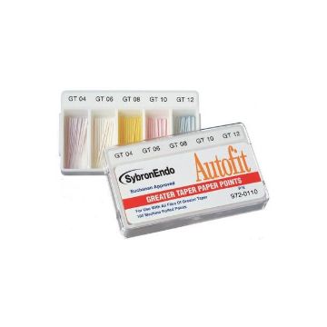Greater Taper Paper Points, Absorbent, Assorted, 972-0110, 100/Box