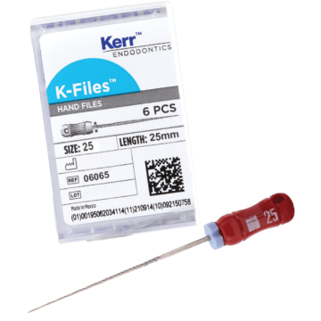 Kerr Endodontics K-Files, 25mm, #25, 06065, 6/Pkg