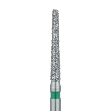 Extra Long Tapered Flat End Diamond Bur, 1.6mm Ø, Coarse, 0.8mm Tip Ø, FG, 848G-016-FG, 5/PK