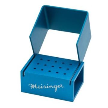 Bur Block, Anodized Aluminum, Blue, 3 Rows, 15 HP, Sterilizable, BL700, 1/EA