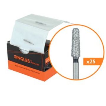 Single-Use Diamond Bur, Sterile, 25 Pack, 2.5mm Ø, Tapered, Round End, 7mm Working Length, Super Coarse, FG, 2424C, 25/PK