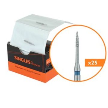 Single-Use Diamond Bur, Sterile, 25 Pack, 0.8mm Ø, Tapered Point, Needle, 3mm Working Length, Medium, FG, 1310.3M, 25/PK